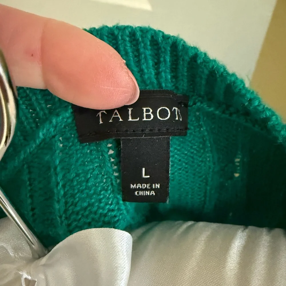 Talbots Teal Button-Shoulder Sweater - Picture 3 of 4